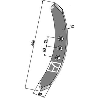 Väderstad Stubbeharvspiss 490x80x12mm, 444898