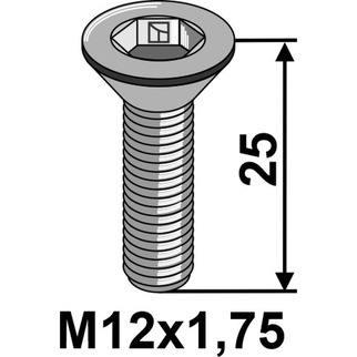 Umbracobolt M12x1,75x25 - 8.8 u. møtrik
