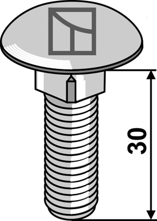 Bræddebolt M12x1,75x30 galvaniseret