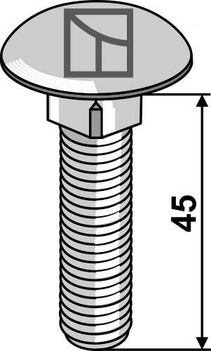 Bræddebolt M12x1,75x45 galvaniseret
