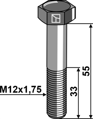 Maskinbolt M12x55 12,9