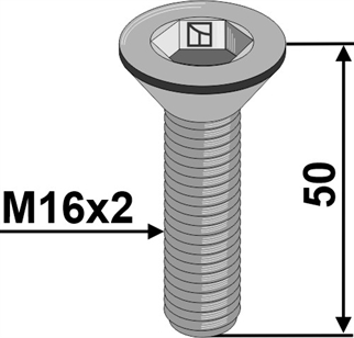 Umbracobolt M16x2x50 - 10.9 u. møtrik