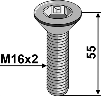 Umbracobolt M16x2x55 - 10.9 u. møtrik