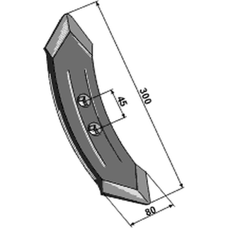 Kongskilde nedbørspiss svartjord 300x80x8 mm