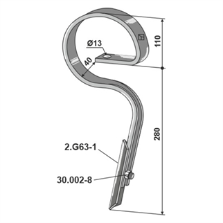 Kongskilde Germinator tann med spiss