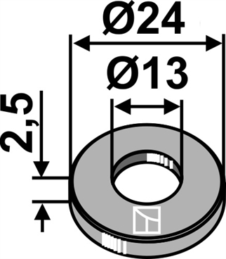 Skive Ø24x2,5xØ13 - DIN125