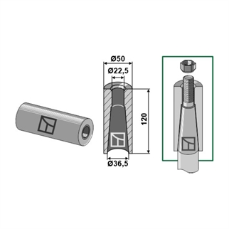 Sveisestuss M20/22 120x50 mm