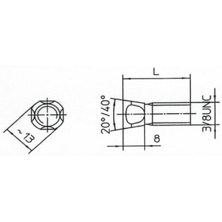 Plogbolt med konisk hode 3/8 UNC x 28 mm ( Dowdeswell )