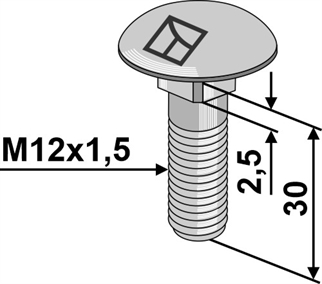 Bræddebolt M12x1,5x30