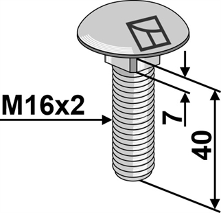 Bræddebolt M16x2x40