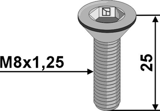 Umbracobolt M8x1,25x25 - 10.9 u. møtrik