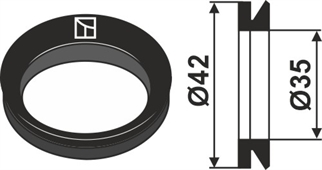 Väderstad tætningsring for lejedæksel Ø42mm/ø35mm