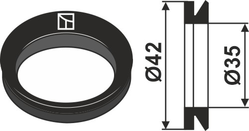 Väderstad tætningsring for lejedæksel Ø42mm/ø35mm