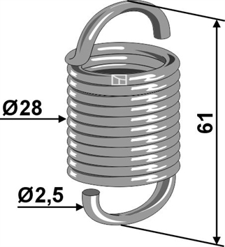 Väderstad spenningsfjør 61xØ2,5xØ28 - 265705