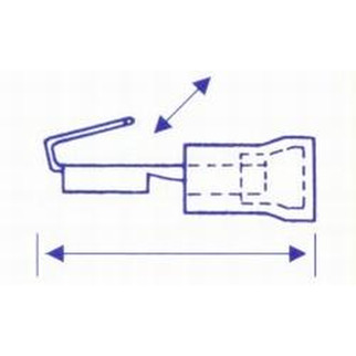 Gul kabelsko spade dobbel kontakt 6,3 mm 50 stk.