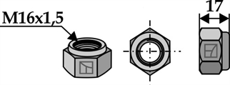 Låsemøtrik - M16x1,5 - 10.9