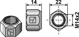 INO låsemutter M14 for TFZ + MK/MKM
