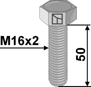Bolt M16x2x50 u. møtrik