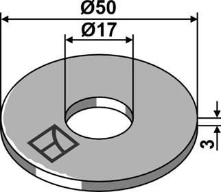 Skive Ø50x3xØ17 - DIN9021