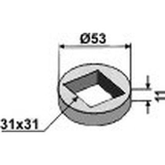 Sveiseflens 31 x 31 mm
