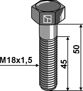 Bolt M18x1,5x50 - 10.9